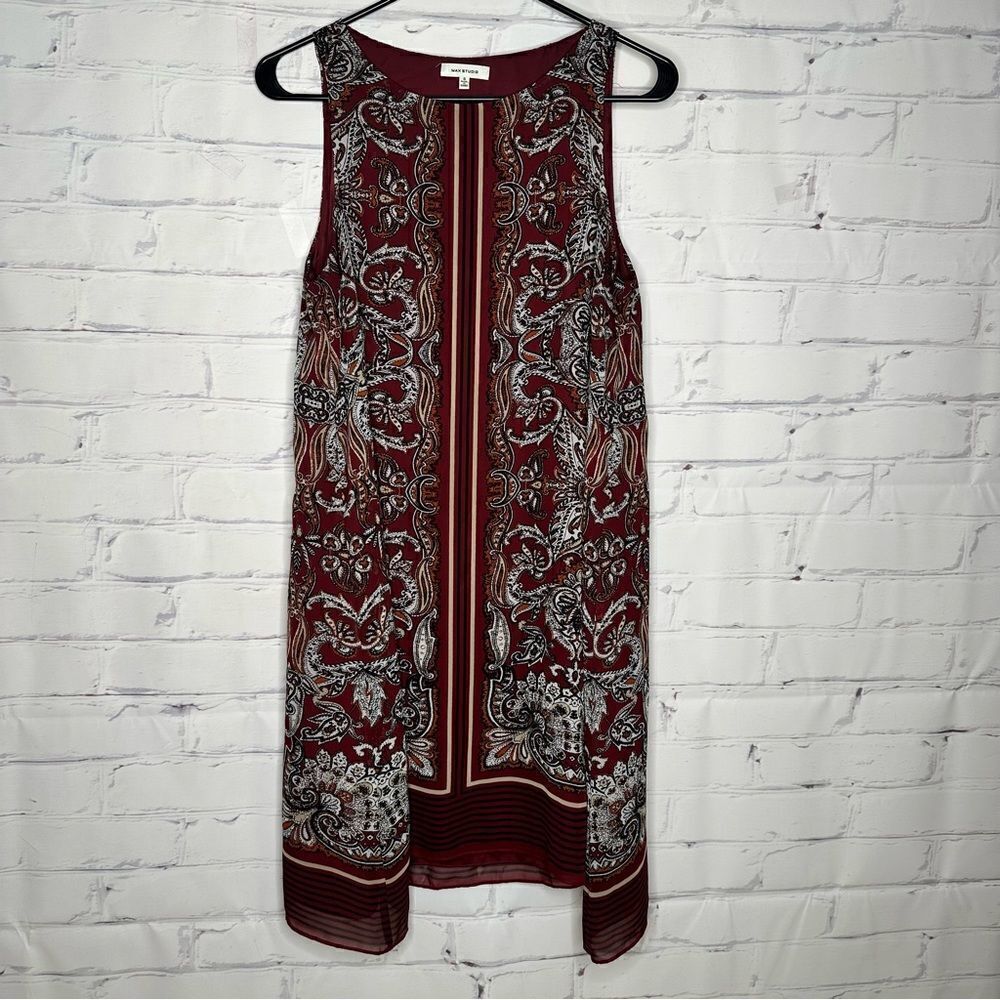 ‎Max Studio small dark red dress